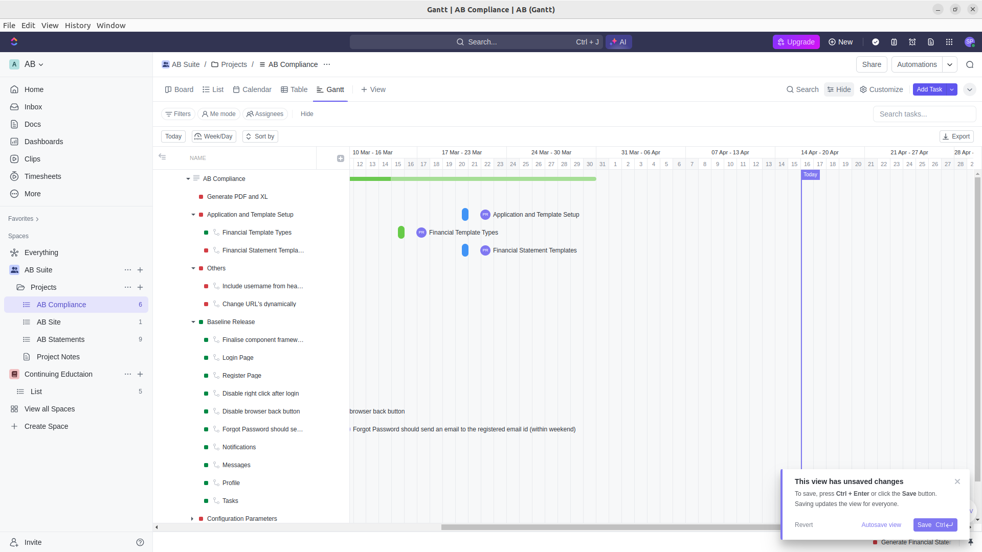 ClickUp - Gantt