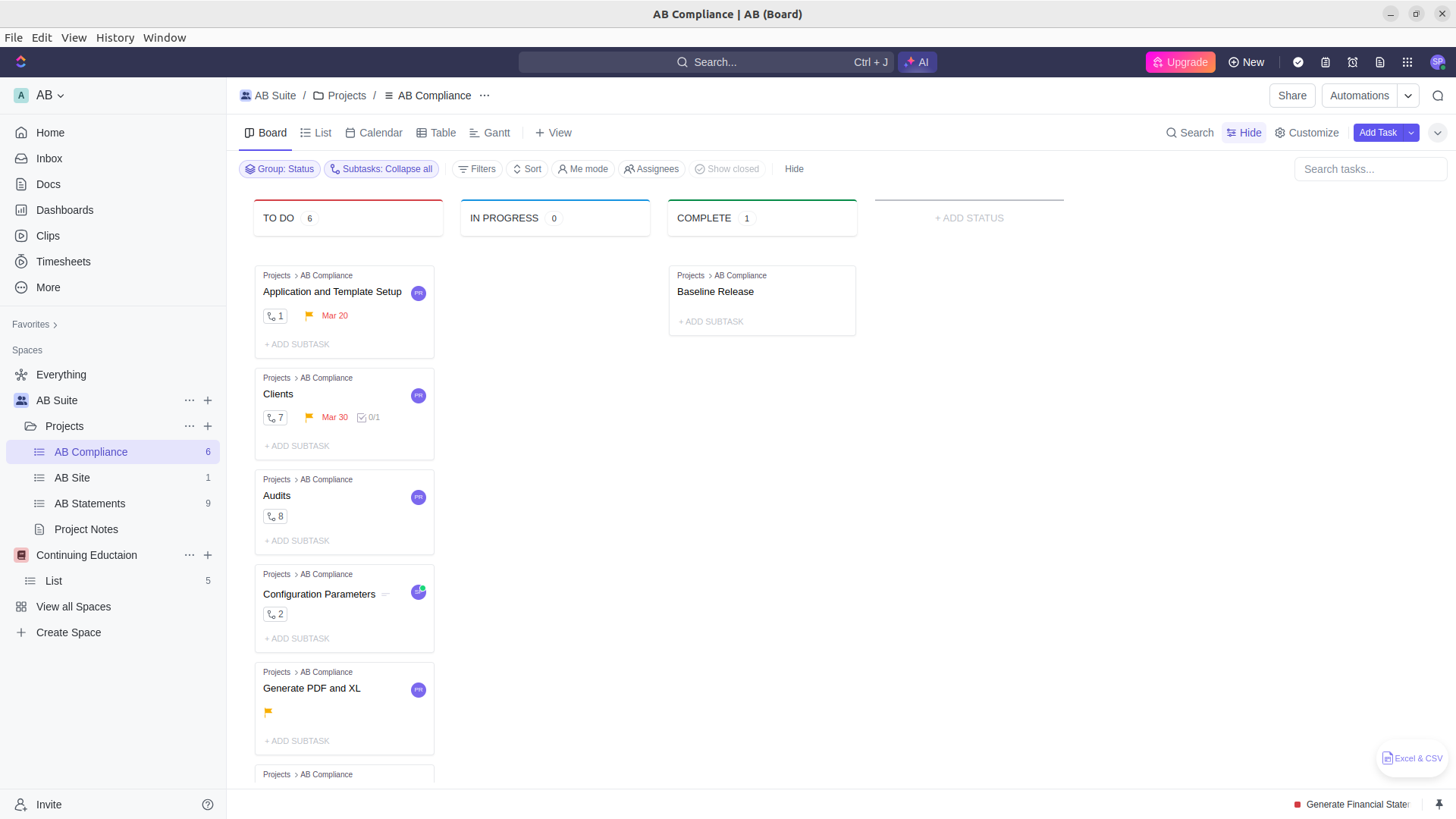 ClickUp Kanban